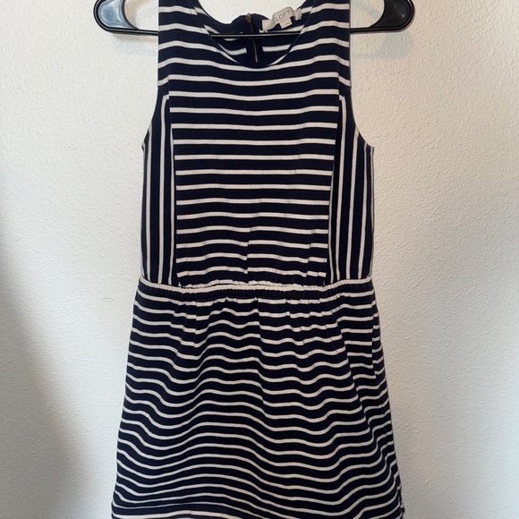 LOFT Navy Blue and White Casual Sleeveless Sundress - Picture 1 of 5